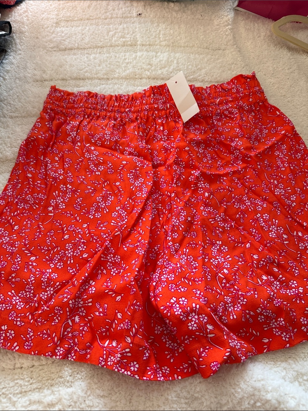 Bright Floral Athletic Pull-On Shorts with Drawstring - Picture 4 of 6